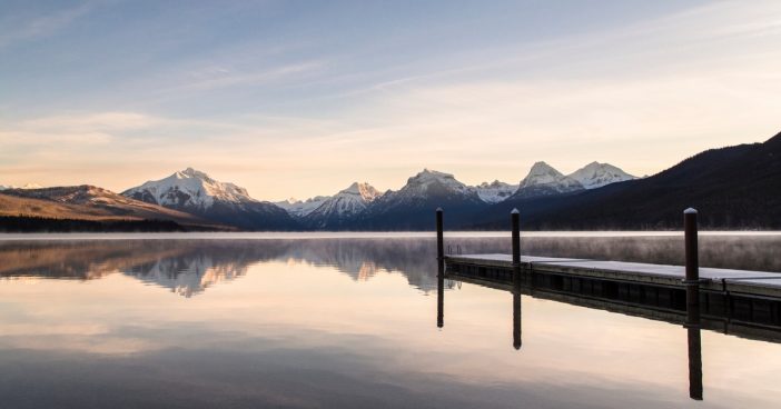 Lake McDonald Public Dock Sunrise. Original public domain image from Flickr